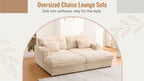 Champagne oversized double chaise lounge sofa detail 1