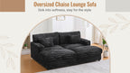 Black oversized double chaise lounge sofa detail 1