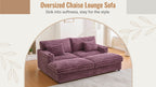 Wine Red oversized double chaise lounge sofa detail 1
