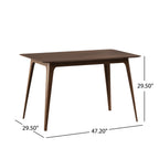 Walnut dining table with splayed rubberwood legs