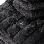Black oversized double chaise lounge sofa detail 2