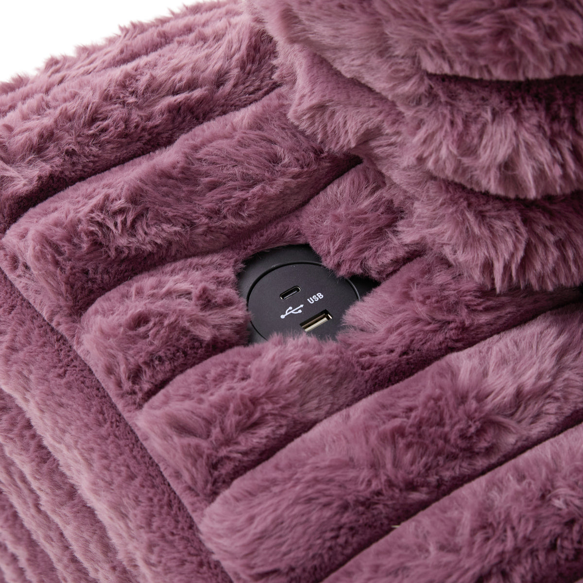 Wine Red oversized double chaise lounge sofa detail 2