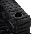 Black oversized double chaise lounge sofa detail 3