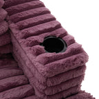 Wine Red oversized double chaise lounge sofa detail 3
