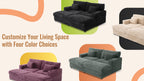Black oversized double chaise lounge sofa detail 4