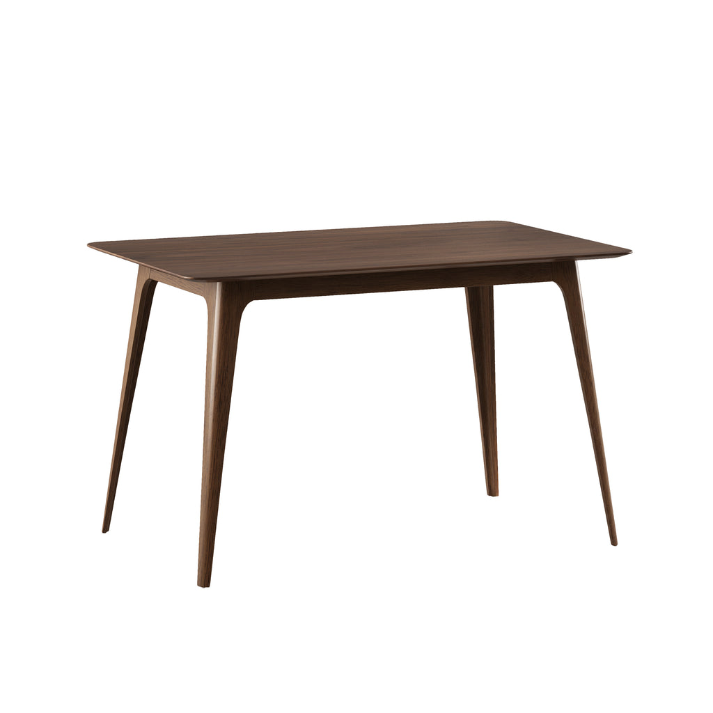 Mid-century walnut dining table silhouette