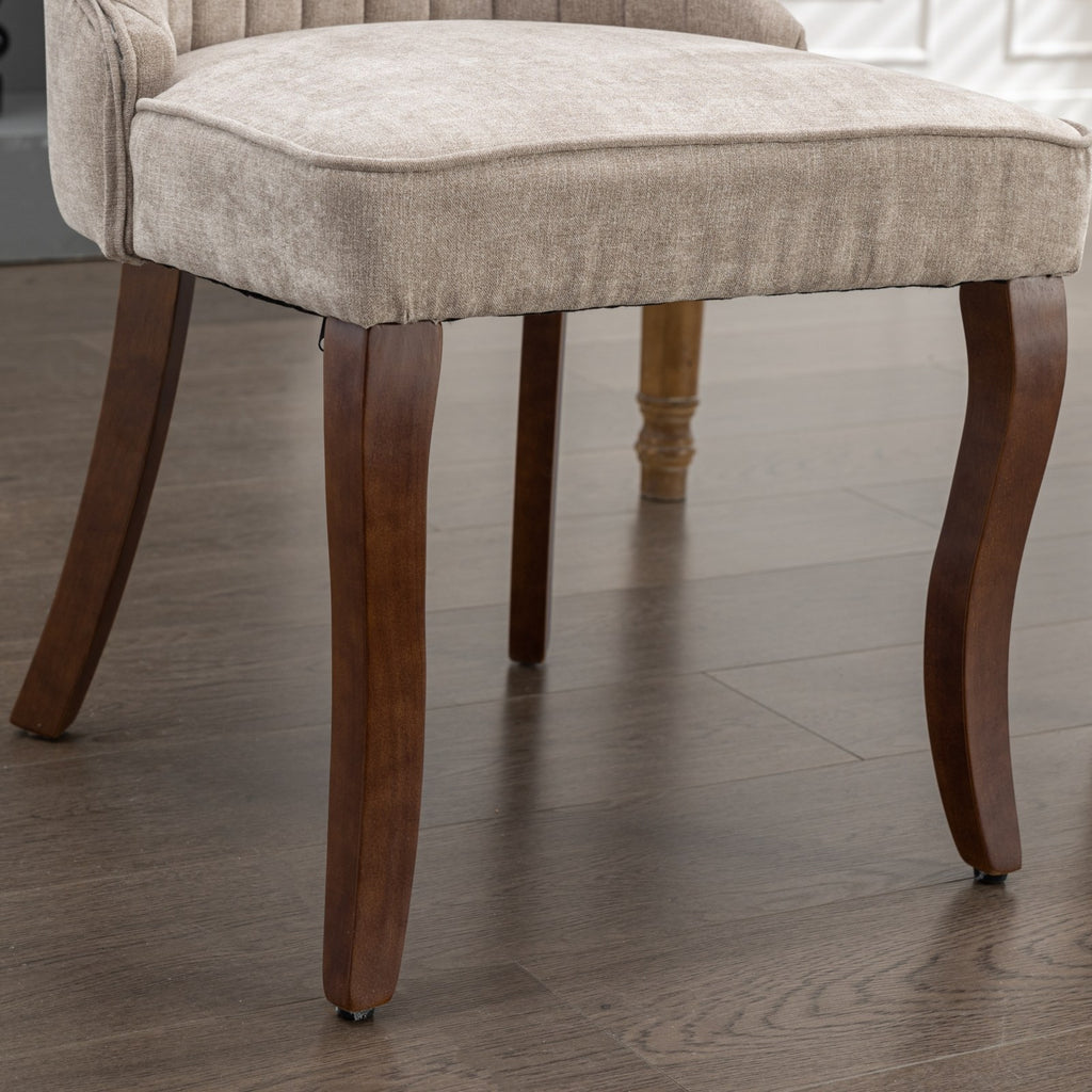 Curved solid rubberwood dining chair legs