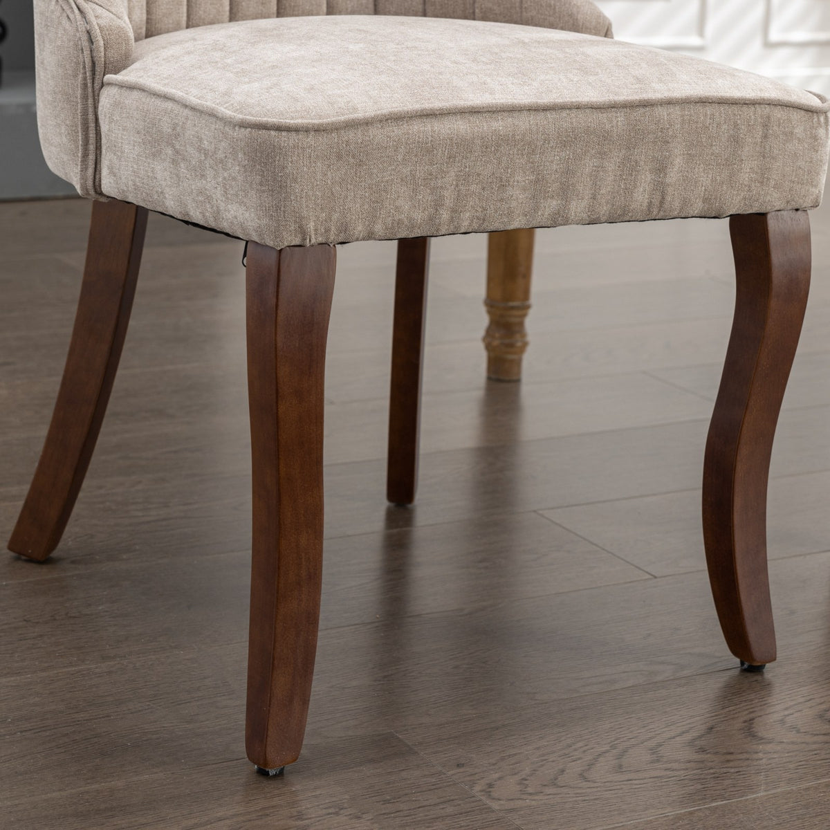 Curved solid rubberwood dining chair legs