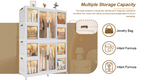 Magnetic door and reinforced connector details for portable wardrobe