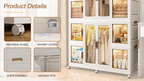 Portable modular wardrobe storage cube and hanging layout details