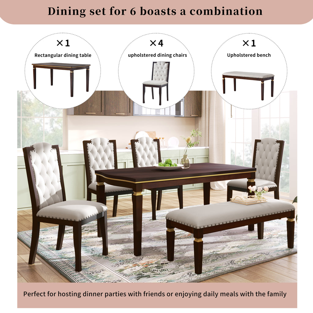 NOVAHOME 6-piece upholstered dining set product image 3