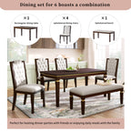 NOVAHOME 6-piece upholstered dining set product image 3