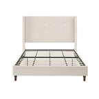 NOVAHOME Peyton queen velvet wingback platform bed image 1