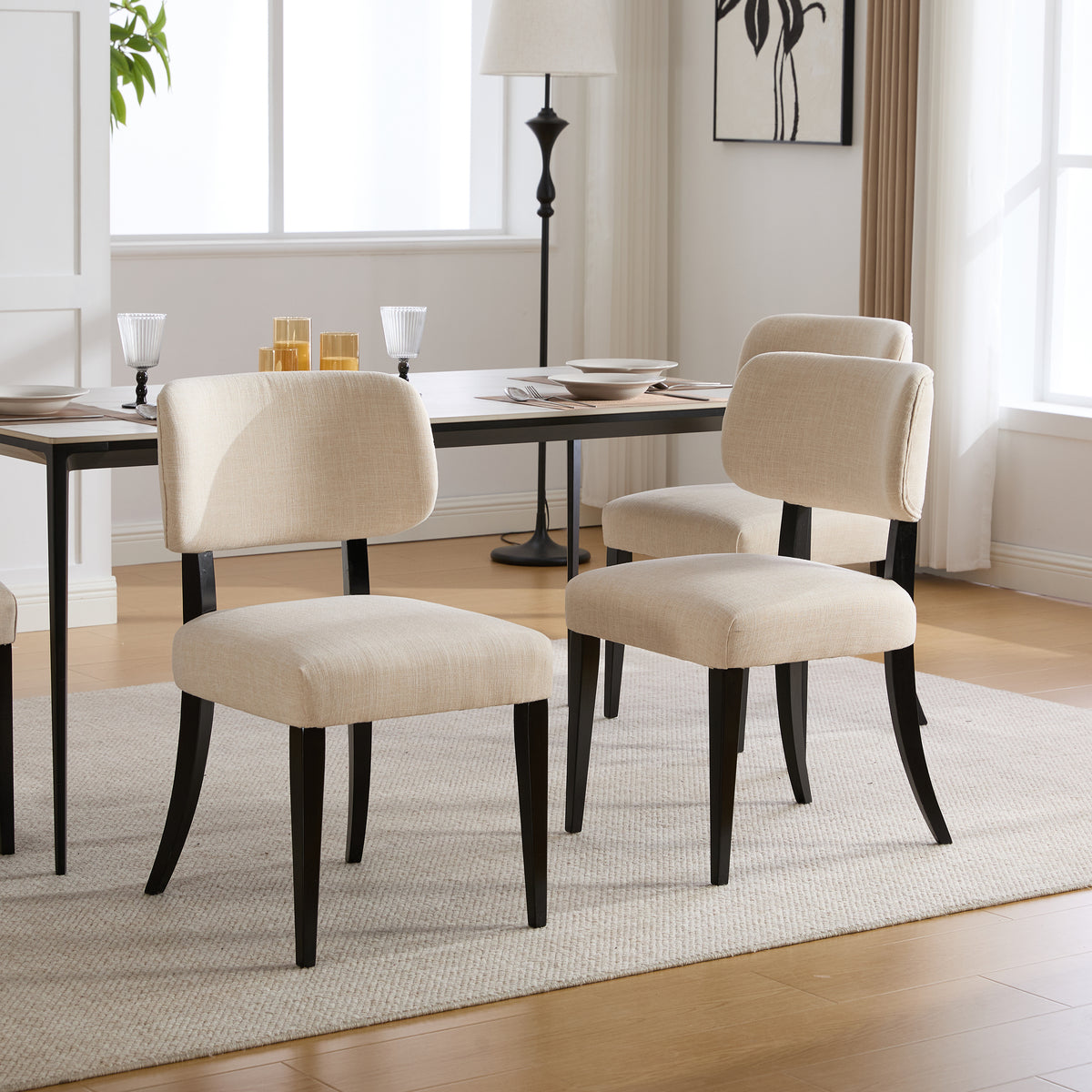 NOVAHOME upholstered rubberwood dining chair product image 8