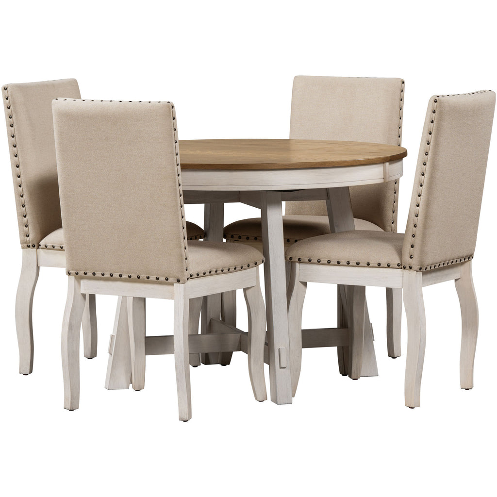 NOVAHOME 5-piece extendable farmhouse dining set product image 23