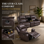 NOVAHOME Manual Reclining PU/PVC Sofa Collection with Consoles