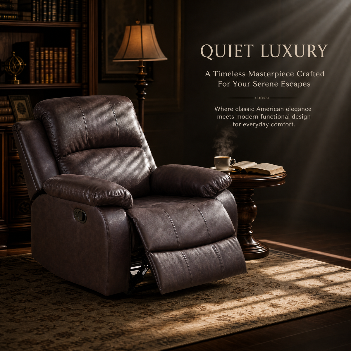 NOVAHOME Manual Reclining PU/PVC Sofa Collection with Consoles