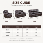NOVAHOME Manual Reclining PU/PVC Sofa Collection with Consoles