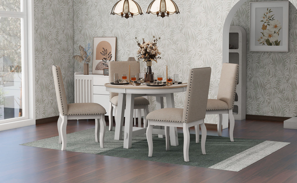 NOVAHOME 5-piece extendable farmhouse dining set product image 17