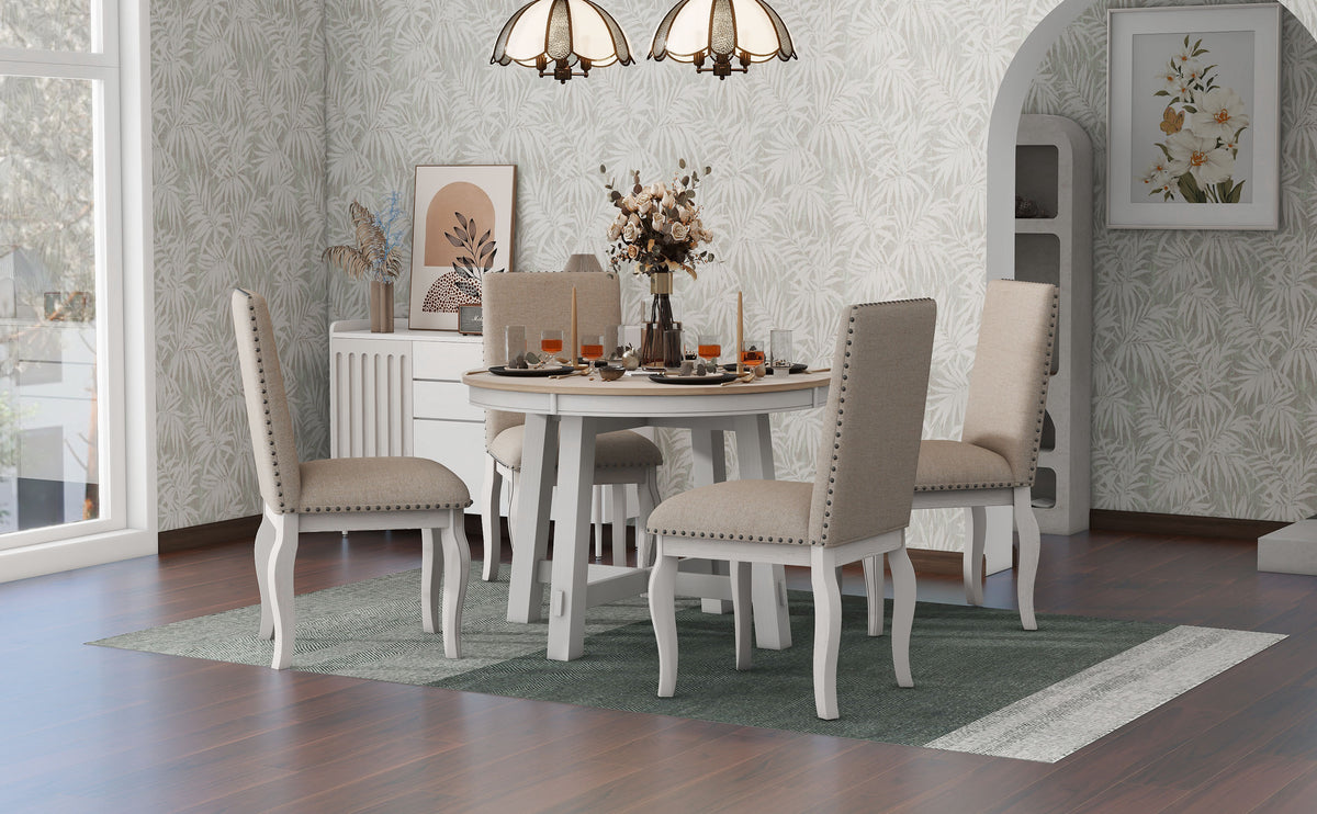 NOVAHOME 5-piece extendable farmhouse dining set product image 17