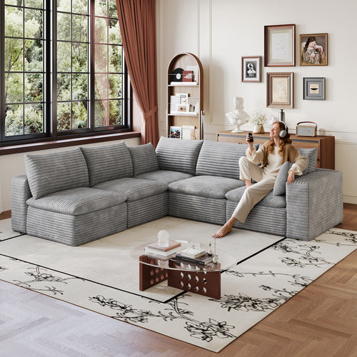 NOVAHOME modular corduroy cloud sectional sofa image 1