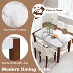 NOVAHOME white faux marble dining table product image 3
