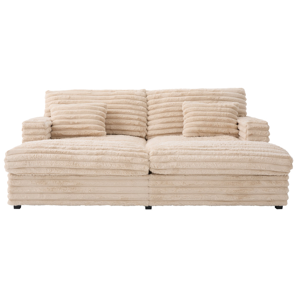Champagne oversized double chaise lounge sofa image 1