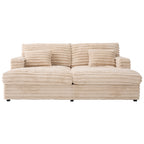Champagne oversized double chaise lounge sofa image 1