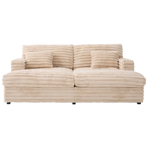Champagne oversized double chaise lounge sofa image 1