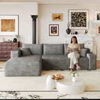 NOVAHOME 103-inch plush corduroy L-shaped cloud sectional image 22