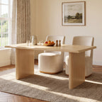 Natural oak dining table with scalloped-edge top - N779P396018T_N779P396019L-3